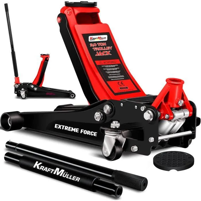 Cric hydraulique double pistons KRAFTMULLER 3T